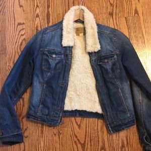 Hollister fuzzy Jean jacket